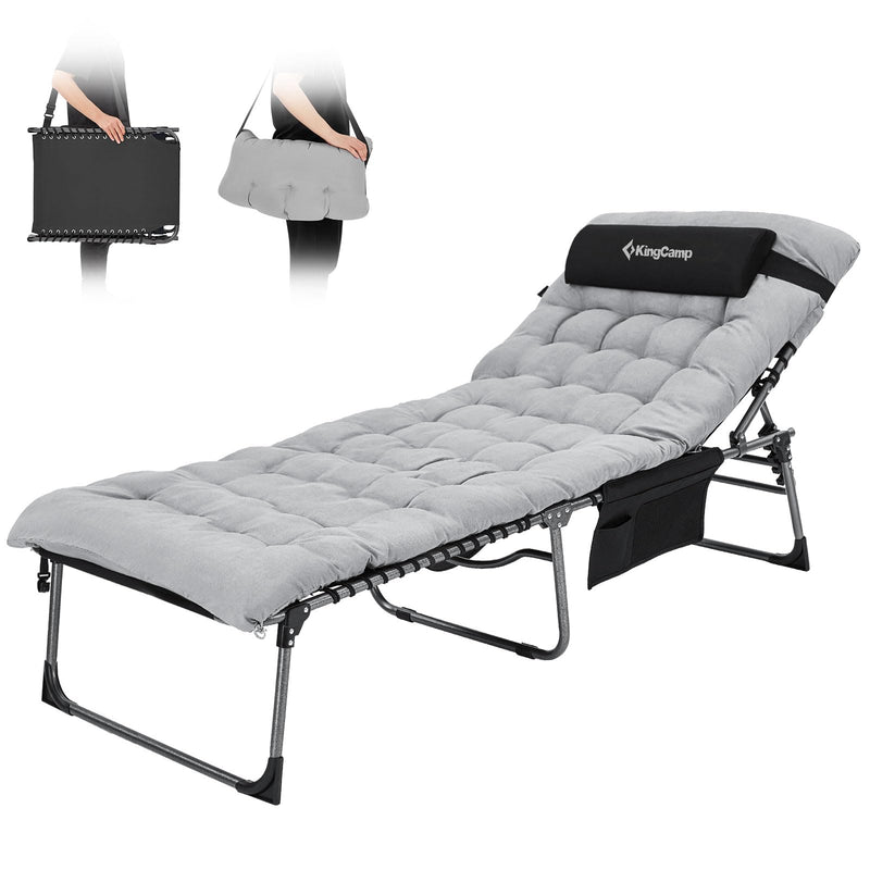 Load image into Gallery viewer, KingCamp 3-Folding Lounge Chair and Cushion Set
