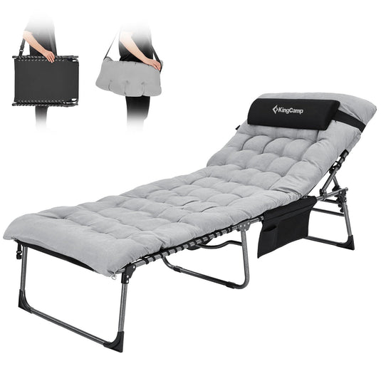 KingCamp 3-Folding Lounge Chair and Cushion Set
