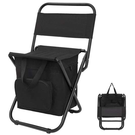 cooler campingstuhl FUNDANGO Cooler Rückenlehnenhocker Angelstuhl mit Kühltasche – BRoadout