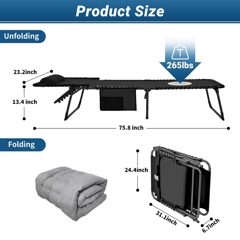 Load image into Gallery viewer, KingCamp 3-Folding Lounge Chair and Cushion Set
