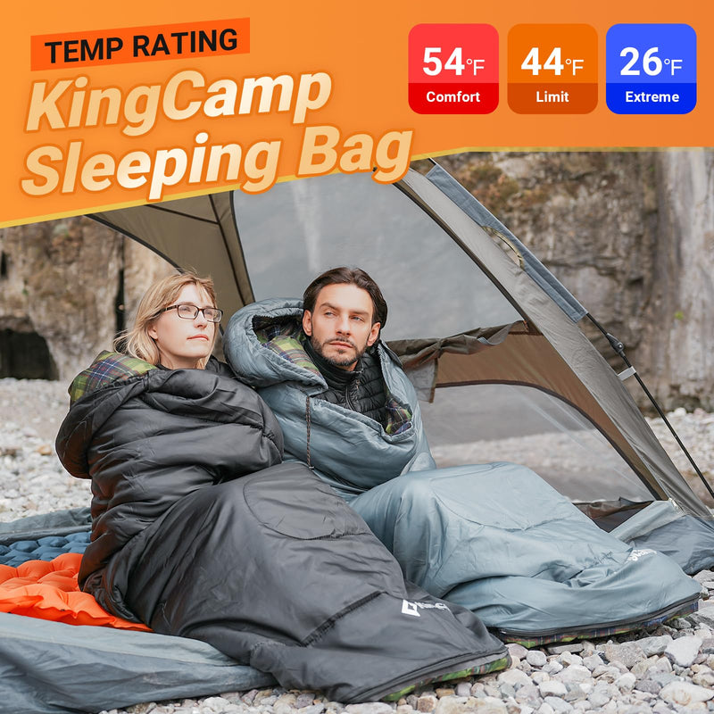 Load image into Gallery viewer, KingCamp SEVAN 250 Sleeping Bag-Envelope With Hood
