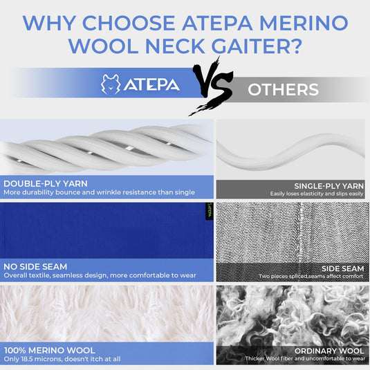 ATEPA Merino Wool Neck Gaiter