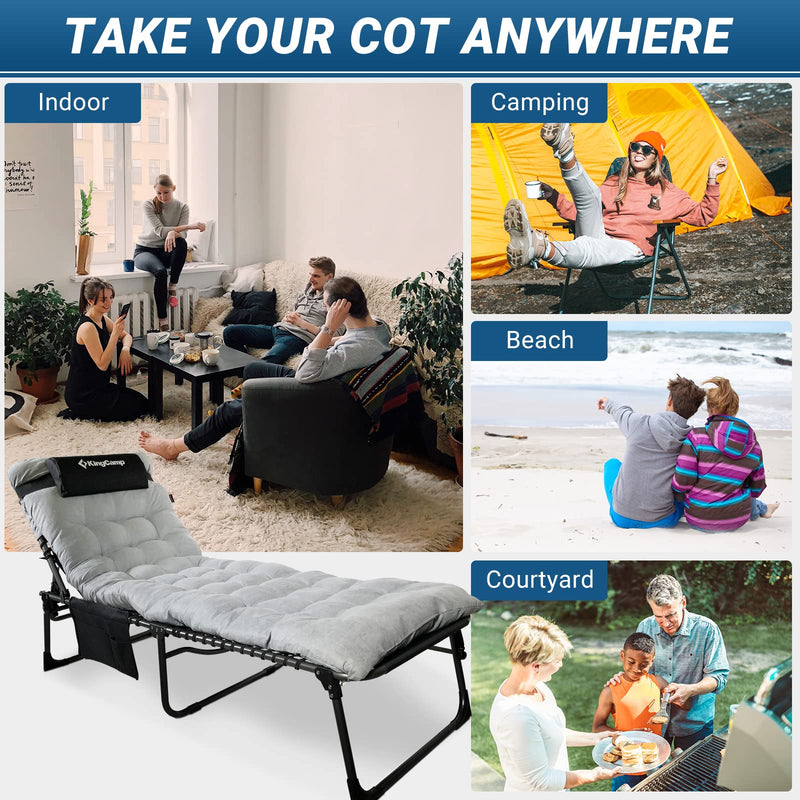 Load image into Gallery viewer, KingCamp 3-Folding Lounge Chair and Cushion Set
