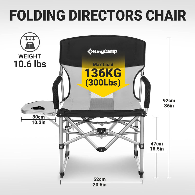 Load image into Gallery viewer, KingCamp Folding Large Director Chair with Non-slip Feet
