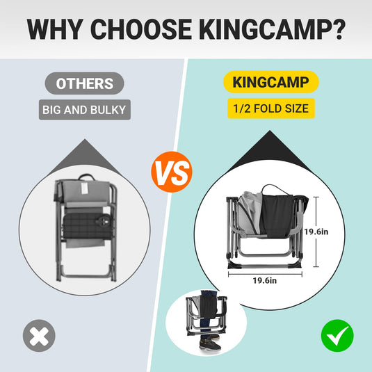 KingCamp Folding Large Director Chair with Non-slip Feet