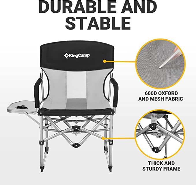 Load image into Gallery viewer, KingCamp Folding Large Director Chair with Non-slip Feet
