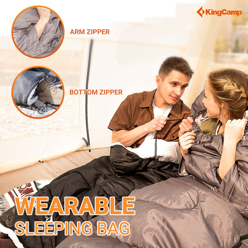 Load image into Gallery viewer, KingCamp LONA 250 Wearable Sleeping Bags Black
