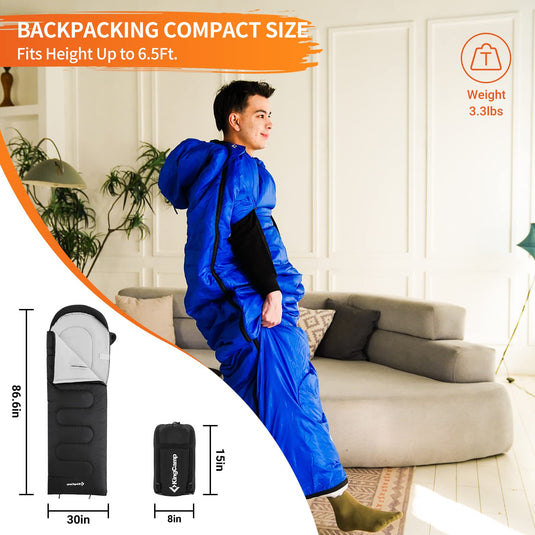 KingCamp LONA 250 Wearable Sleeping Bags for Adults