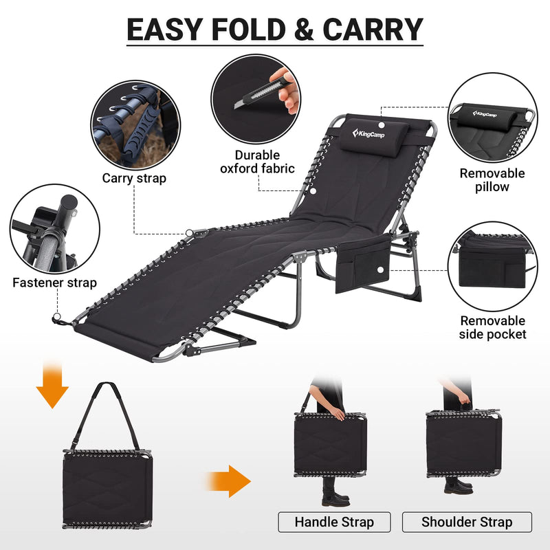 Load image into Gallery viewer, KingCamp BAVARIA Cozy Lounge Chair with Adjustable 5-Position
