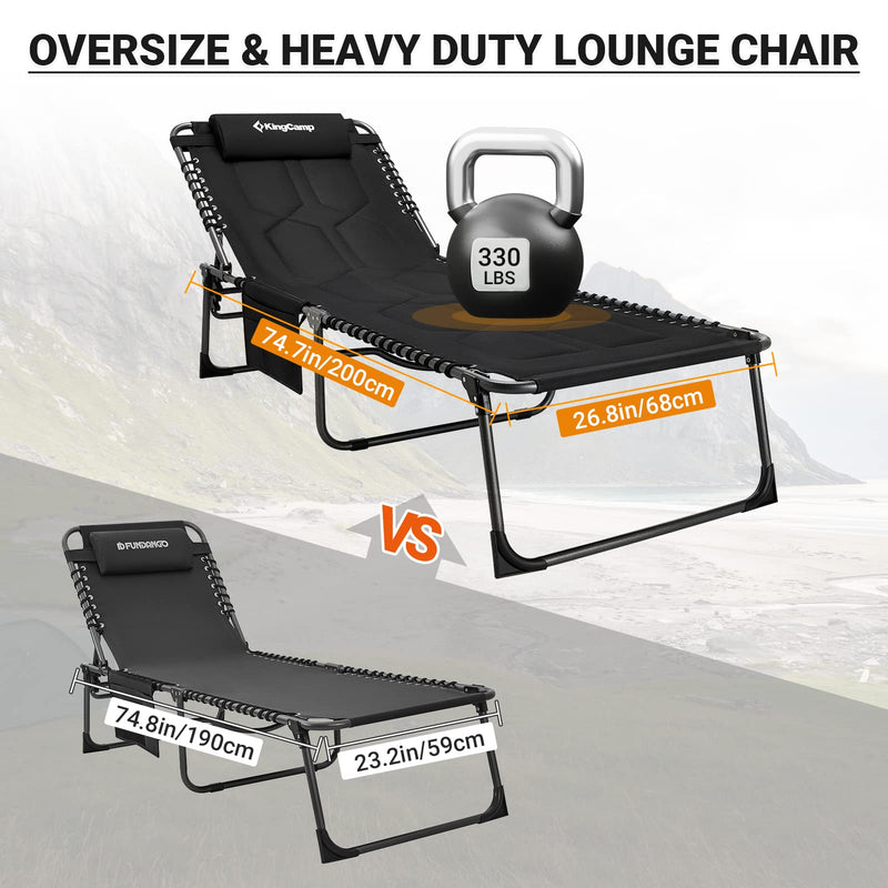 Load image into Gallery viewer, KingCamp Oversized Lounge Chair with Adjustable 5-Position
