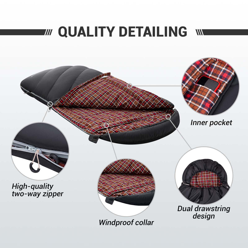 Load image into Gallery viewer, KingCamp FREESPACE 350 Flannel Sleeping Bag-High Quality
