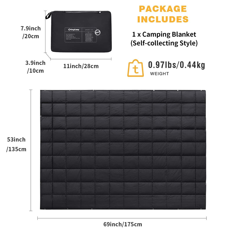 Load image into Gallery viewer, KingCamp Ultra Light Camping Blanket Black
