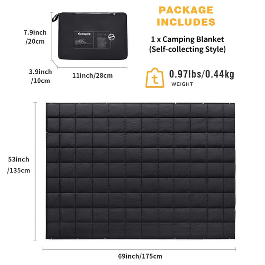 KingCamp Ultra Light Camping Blanket Black