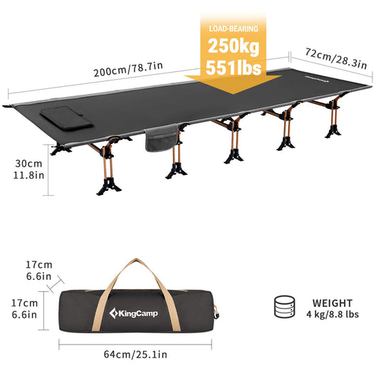 KingCamp MUENSTER Cot L Oversized Folding Camping Cots