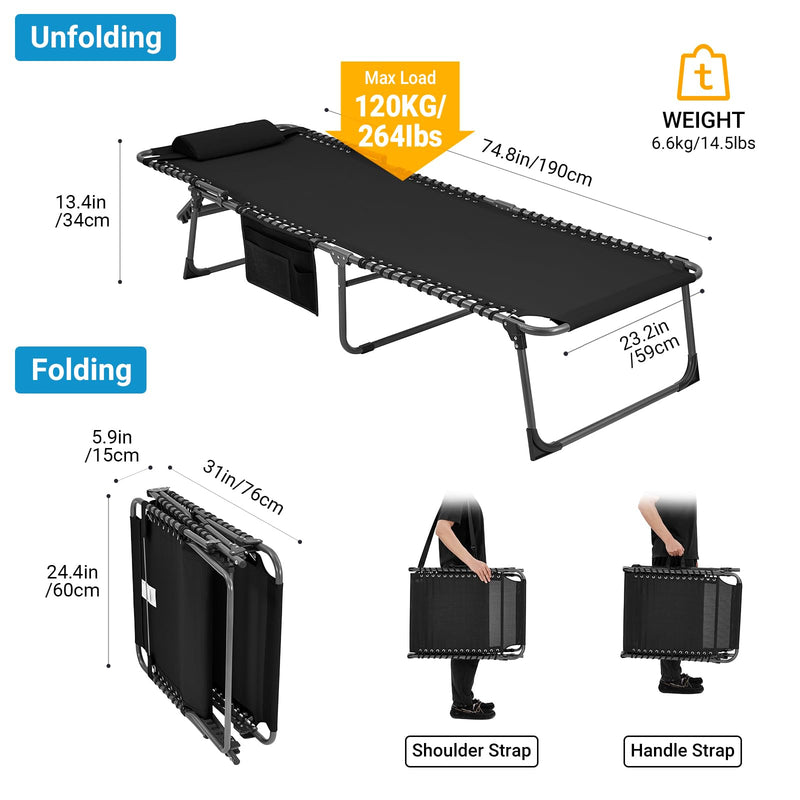 Load image into Gallery viewer, KingCamp HAMBURG 3-Folding Lounge Chair with Mattress
