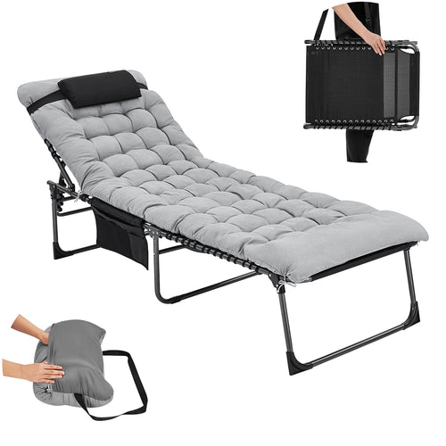 KingCamp Cool 3-folding Lounge Chair L and Cushion Set