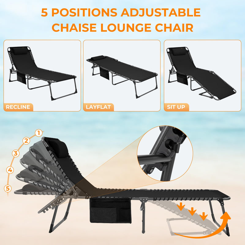 Load image into Gallery viewer, KingCamp Cool 3-folding Lounge Chair L and Cushion Set
