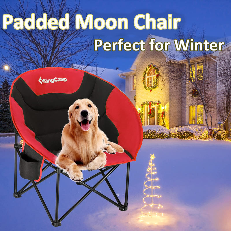 Load image into Gallery viewer, KingCamp Moon Camping Chair Oversized Padded Round Saucer Chairs with Cup Holder
