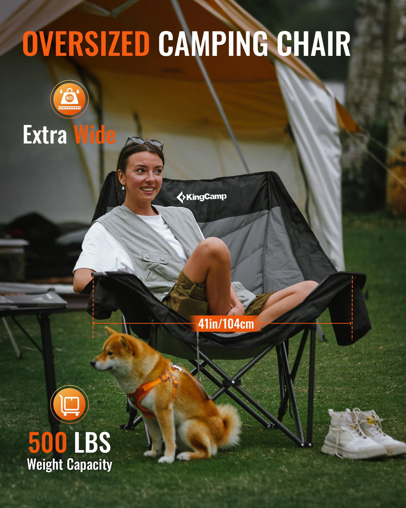 Load image into Gallery viewer, KingCamp CANNA C10 PLUS Oversized Padded Camping Chair

