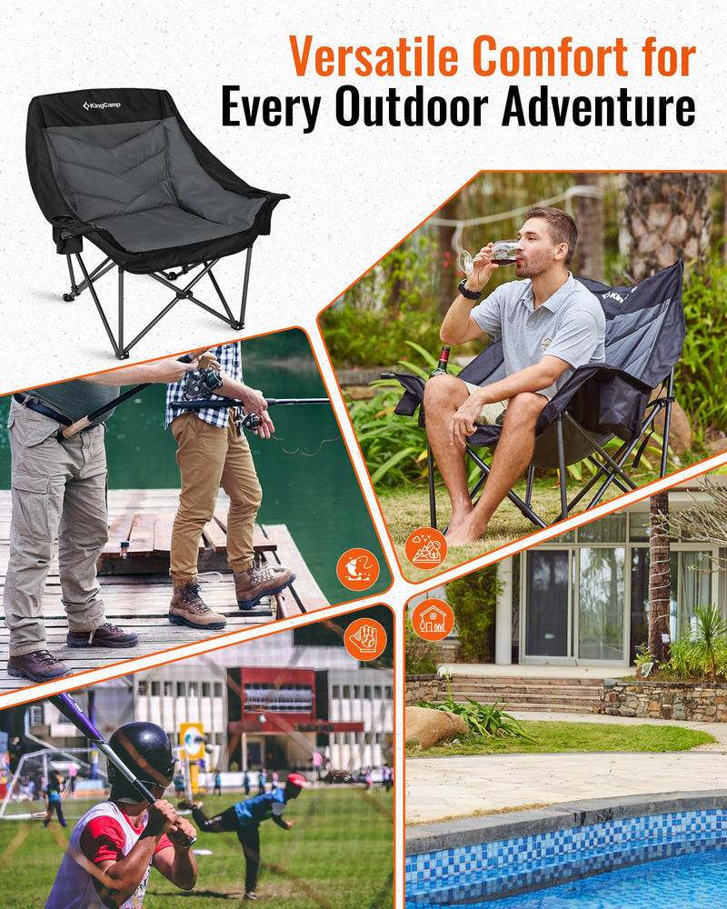 Load image into Gallery viewer, KingCamp CANNA C10 PLUS Oversized Padded Camping Chair
