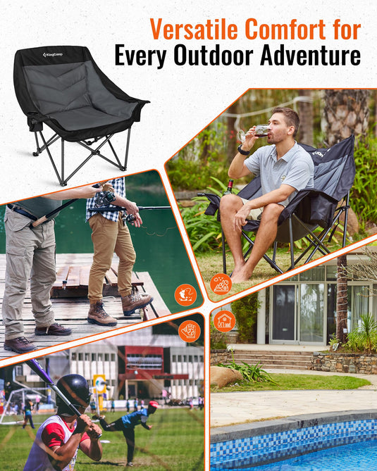 KingCamp CANNA C10 PLUS Oversized Padded Camping Chair