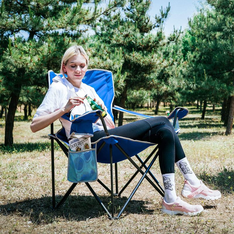 Load image into Gallery viewer, KingCamp Extra-Large Folding Camping Chair with Durable Non-Slip Foot Cover
