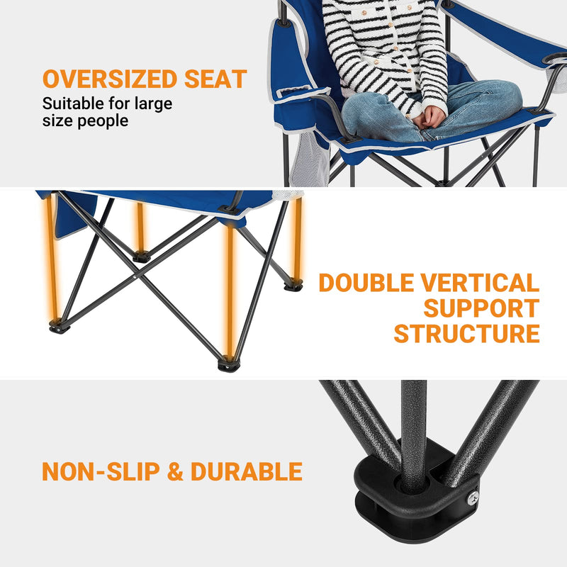 Load image into Gallery viewer, KingCamp Extra-Large Folding Camping Chair with Oversized Seat
