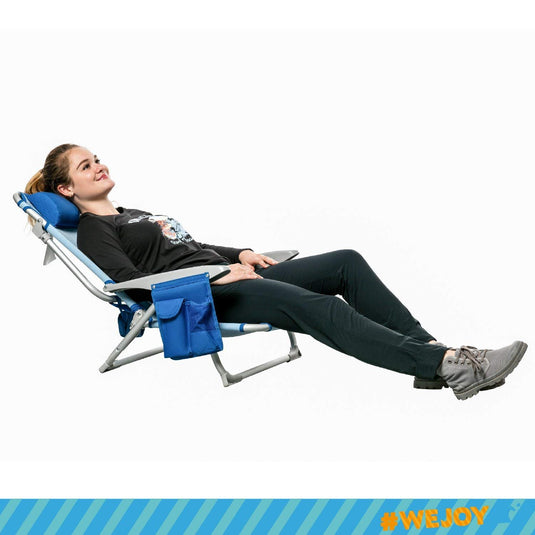 WEJOY Adjustable Beach Chair with Cup Holder and Padded Headrest