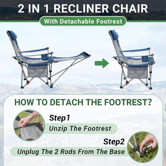 WEJOY FOLDING RECLINER CHA Folding Chair Blue