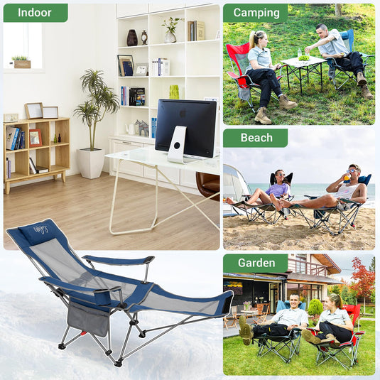 WEJOY FOLDING RECLINER CHA Folding Chair Blue
