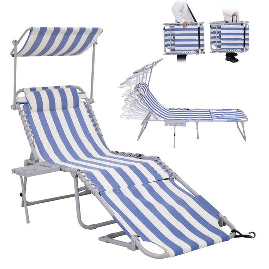 WEJOY Cool Lounge Chair Plus Folding Chaise Lounge Chair with Adjustable Back