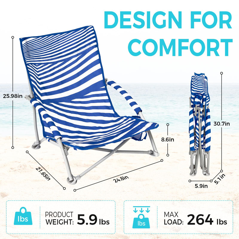 Load image into Gallery viewer, WEJOY Quick-up Beach Chair Striped
