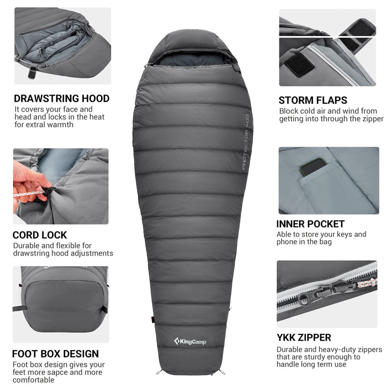 Load image into Gallery viewer, KingCamp PROTECTOR 400 Down Mummy Sleeping Bag
