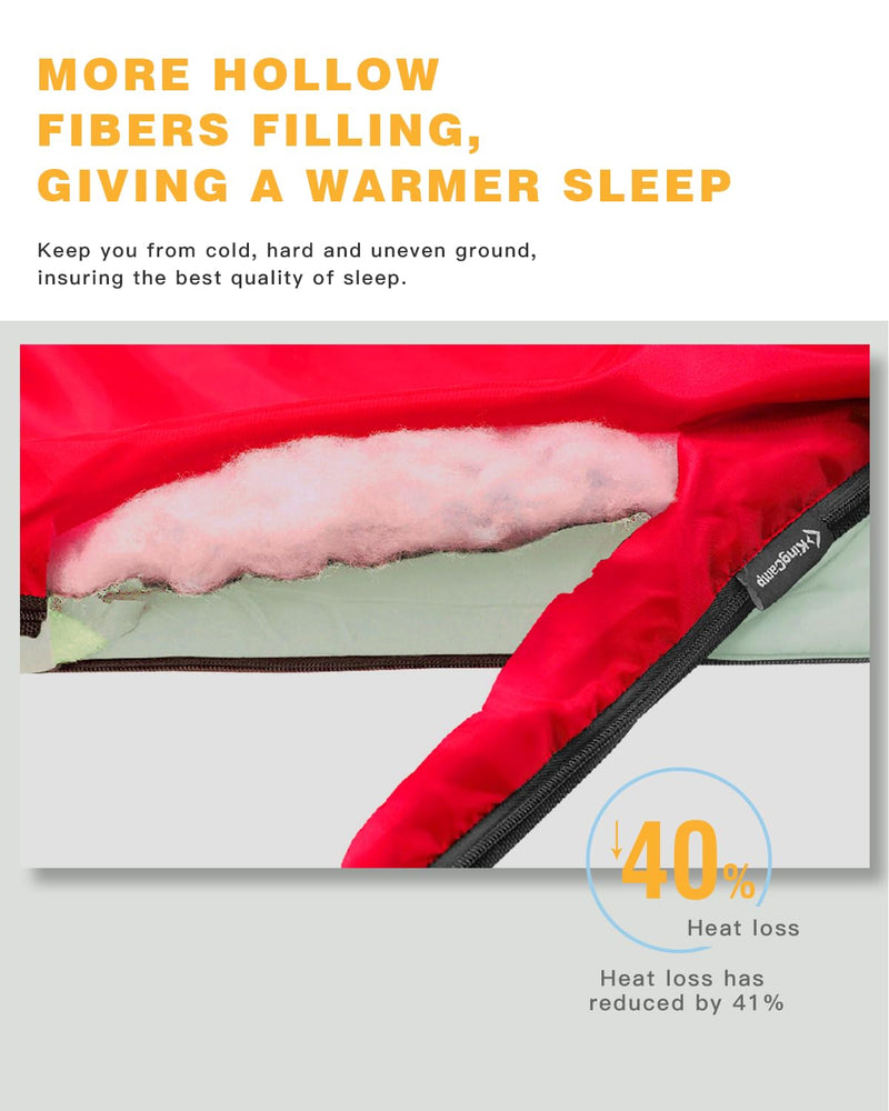 Load image into Gallery viewer, KingCamp OXYGEN 250D Sleeping Bag-Envelope With Double Hood
