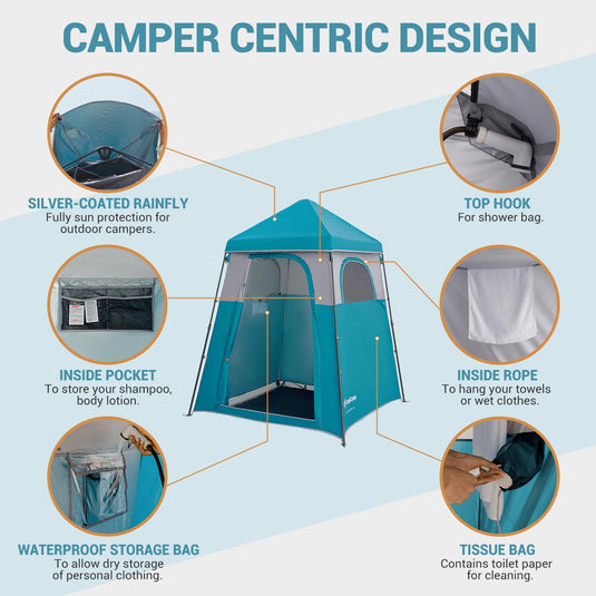 KingCamp Outdoor Shower Tents for Camping, Portable Instant Pop Up Privacy Tent