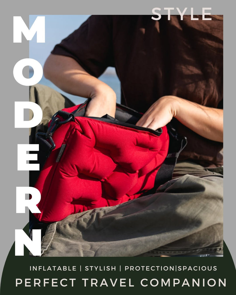 Load image into Gallery viewer, ATEPA Cloud AirBag – Ultra-Light Inflatable Shoulder Bag, Pillow, Lumbar Support &amp; Cushion Red
