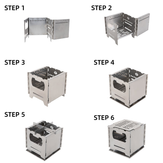 Cook'n'Escape Ultralight Wood Stove – Portable Titanium Grill & Secondary Burn Camp Stove