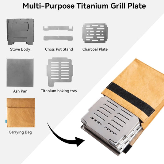 Cook'n'Escape Ultralight Wood Stove – Portable Grill & Secondary Burn Camp Stove