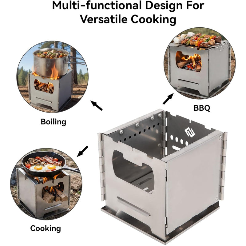 Load image into Gallery viewer, Cook'n'Escape Ultralight Wood Stove – Portable Grill &amp; Secondary Burn Camp Stove
