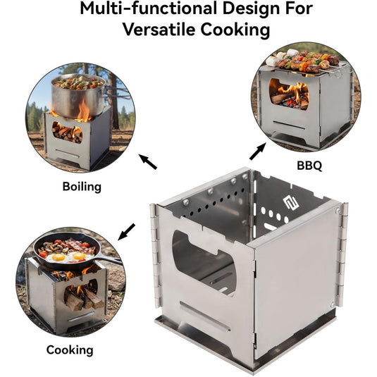 Cook'n'Escape Ultralight Wood Stove – Portable Grill & Secondary Burn Camp Stove