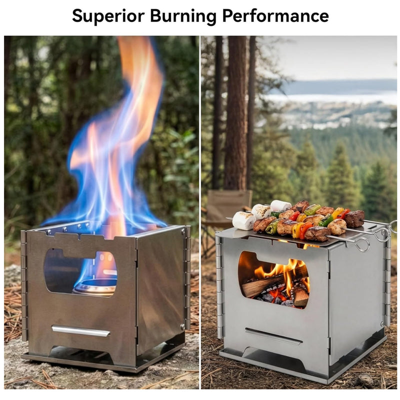 Load image into Gallery viewer, Cook'n'Escape Ultralight Wood Stove – Portable Grill &amp; Secondary Burn Camp Stove
