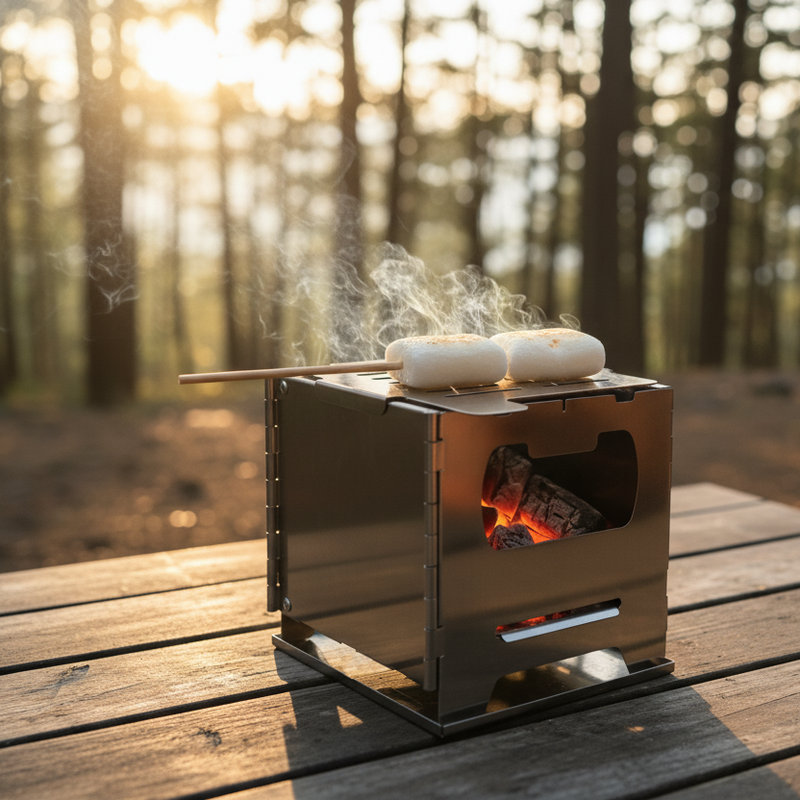 Load image into Gallery viewer, Cook&#39;n&#39;Escape Ultralight Wood Stove – Portable Titanium Grill &amp; Secondary Burn Camp Stove
