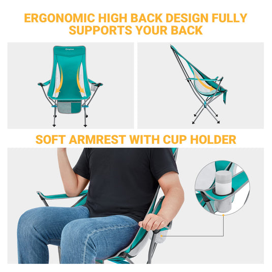 KingCamp CAMELLIA Ultralight High Back Camping Chair Ergonomic