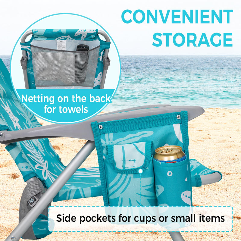 Load image into Gallery viewer, WEJOY Adjustable Beach Chair with Cup Holder and Padded Headrest
