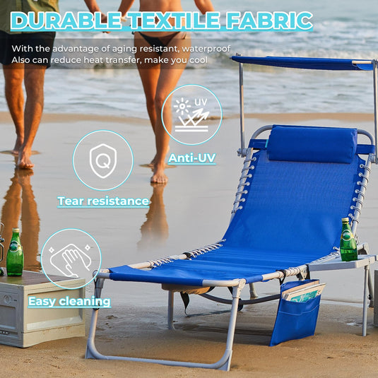 WEJOY Cool Lounge Chair Plus Folding Chaise Lounge Chair with Adjustable Back