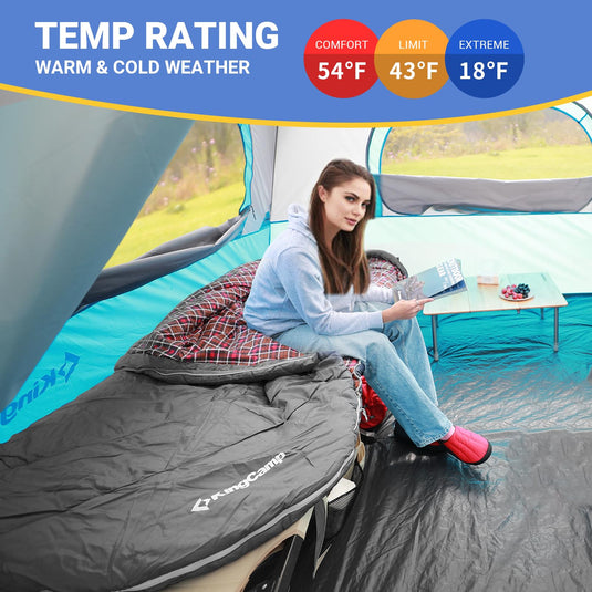 KingCamp FREESPACE 250 3-Season Plus Size Camping Sleeping Bag