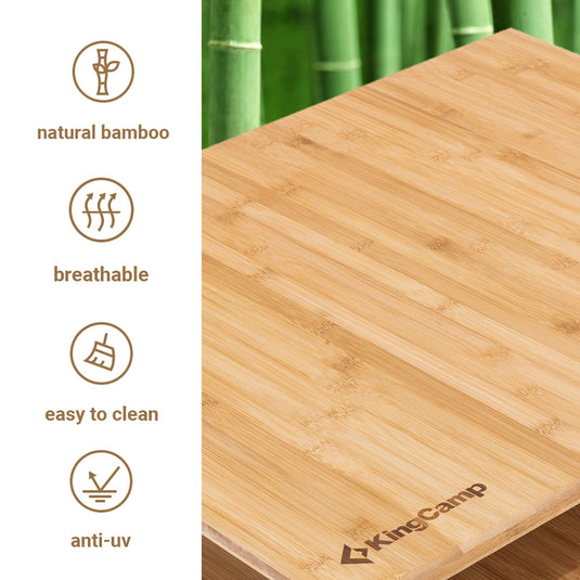 KingCamp 2-Folded Bamboo Table