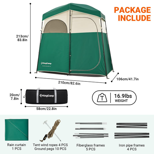 KingCamp MARASUSA Double Shower Tent