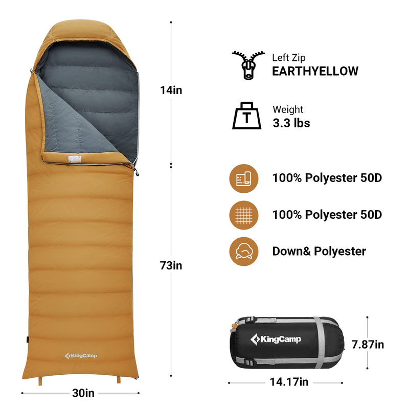 Load image into Gallery viewer, KingCamp FAVOURER 470/700MIX Down Sleeping Bag-Envelope With Hood
