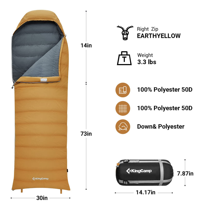 Load image into Gallery viewer, KingCamp FAVOURER 470/700MIX Down Sleeping Bag-Envelope With Hood
